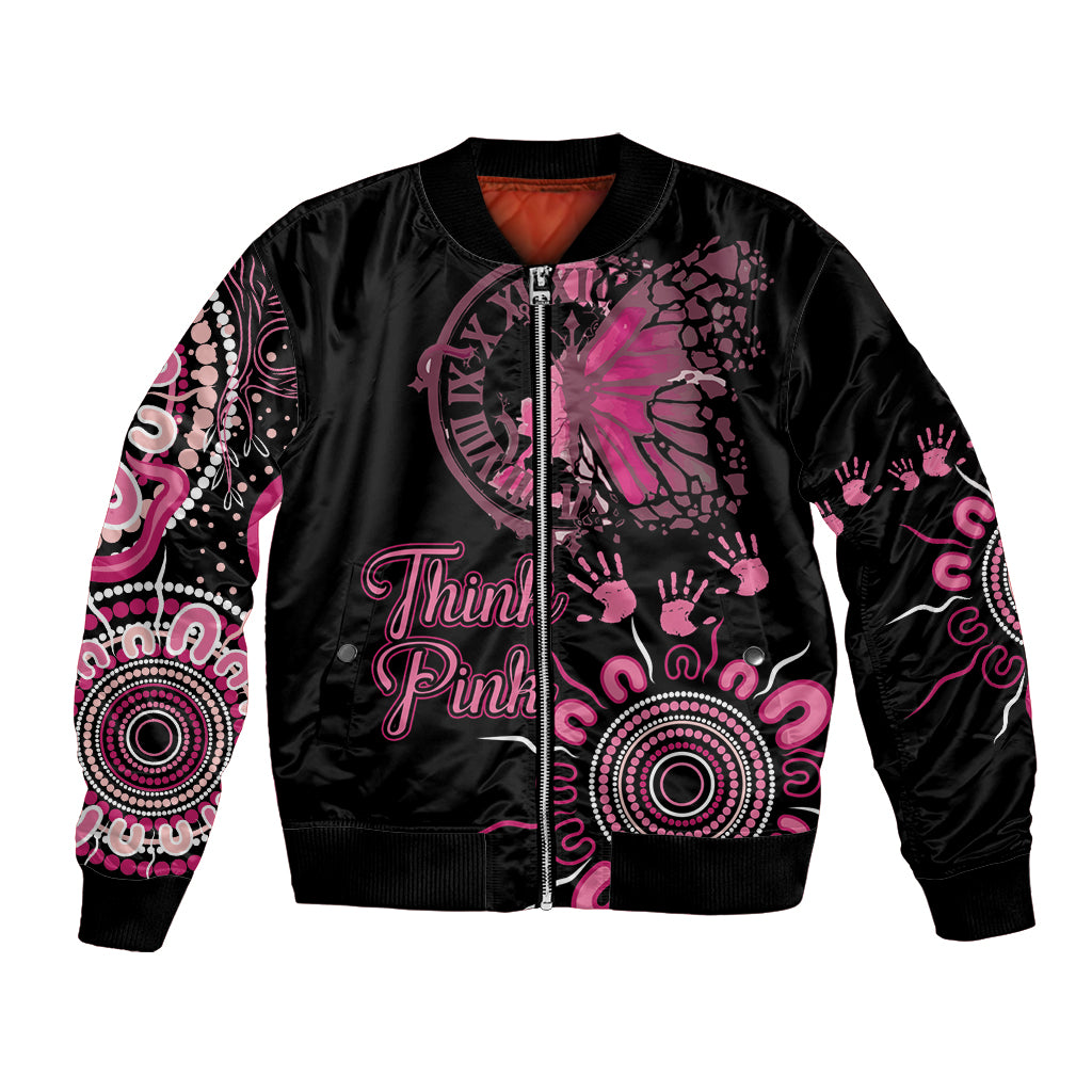 Personalised Aboriginal Ribbons Bomber Jacket Think Pink Butterfly Art Wall Clock Breast Cancer