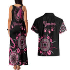 Personalised Aboriginal Ribbons Couples Matching Tank Maxi Dress and Hawaiian Shirt Think Pink Butterfly Art Wall Clock Breast Cancer