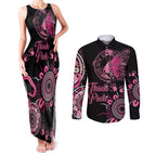 Personalised Aboriginal Ribbons Couples Matching Tank Maxi Dress and Long Sleeve Button Shirt Think Pink Butterfly Art Wall Clock Breast Cancer