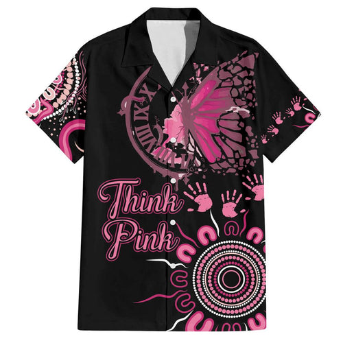 Personalised Aboriginal Ribbons Family Matching Long Sleeve Bodycon Dress and Hawaiian Shirt Think Pink Butterfly Art Wall Clock Breast Cancer