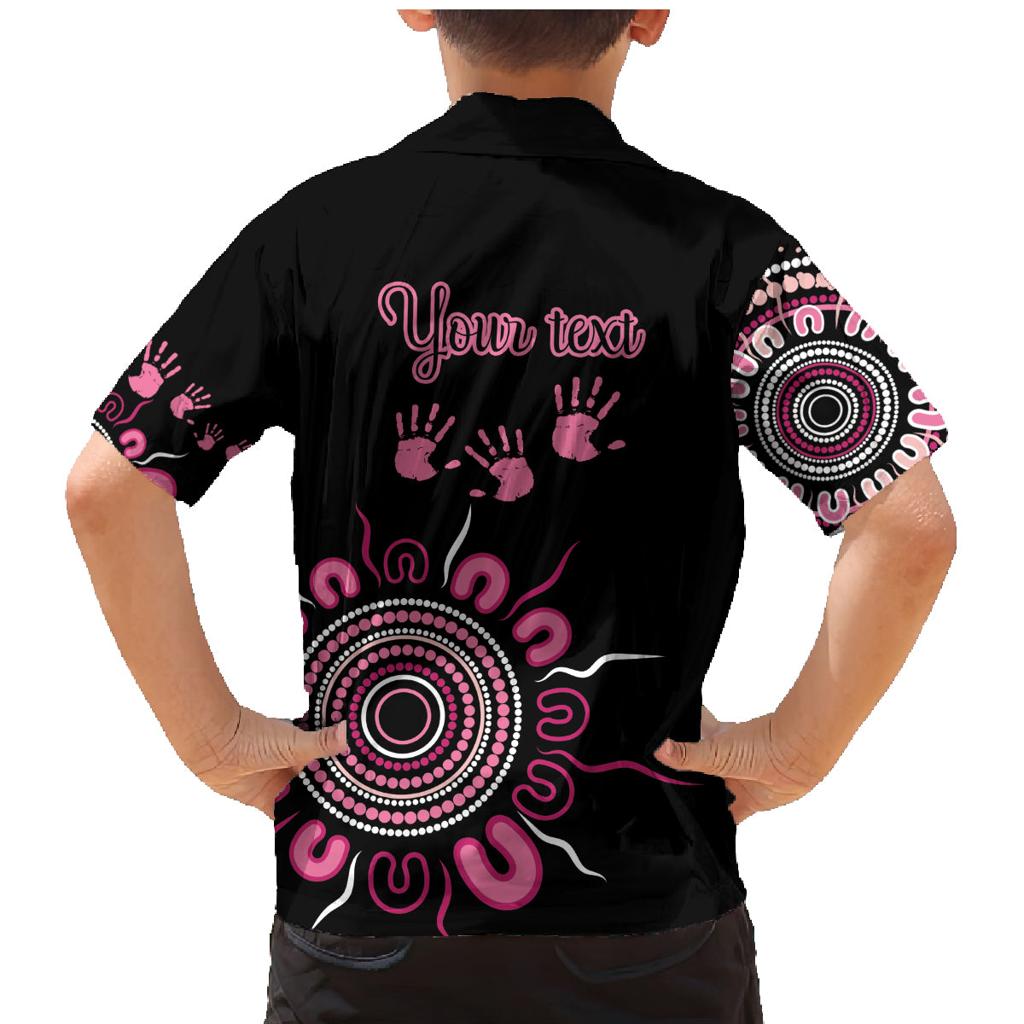 Personalised Aboriginal Ribbons Family Matching Mermaid Dress and Hawaiian Shirt Think Pink Butterfly Art Wall Clock Breast Cancer