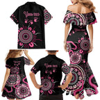 Personalised Aboriginal Ribbons Family Matching Mermaid Dress and Hawaiian Shirt Think Pink Butterfly Art Wall Clock Breast Cancer