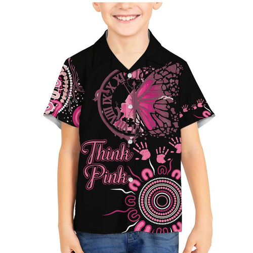 Personalised Aboriginal Ribbons Family Matching Mermaid Dress and Hawaiian Shirt Think Pink Butterfly Art Wall Clock Breast Cancer