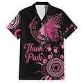 Personalised Aboriginal Ribbons Family Matching Off The Shoulder Long Sleeve Dress and Hawaiian Shirt Think Pink Butterfly Art Wall Clock Breast Cancer
