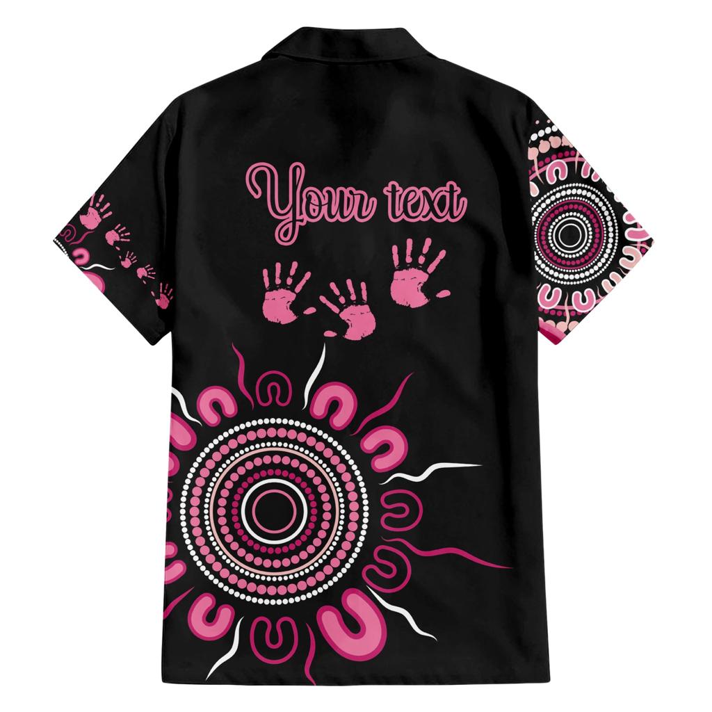 Personalised Aboriginal Ribbons Family Matching Short Sleeve Bodycon Dress and Hawaiian Shirt Think Pink Butterfly Art Wall Clock Breast Cancer