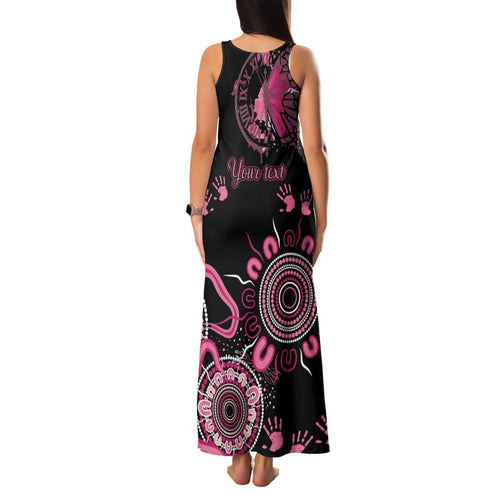 Personalised Aboriginal Ribbons Family Matching Tank Maxi Dress and Hawaiian Shirt Think Pink Butterfly Art Wall Clock Breast Cancer