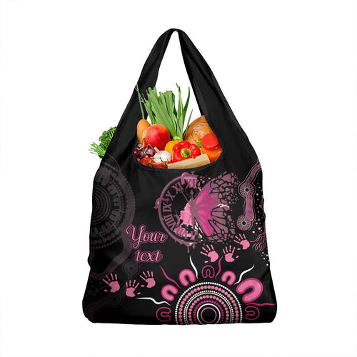 Personalised Aboriginal Ribbons Grocery Bag Think Pink Butterfly Art Wall Clock Breast Cancer