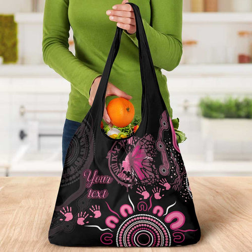 Personalised Aboriginal Ribbons Grocery Bag Think Pink Butterfly Art Wall Clock Breast Cancer