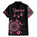 Personalised Aboriginal Ribbons Hawaiian Shirt Think Pink Butterfly Art Wall Clock Breast Cancer
