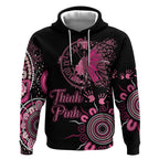 Personalised Aboriginal Ribbons Hoodie Think Pink Butterfly Art Wall Clock Breast Cancer