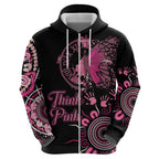 Personalised Aboriginal Ribbons Hoodie Think Pink Butterfly Art Wall Clock Breast Cancer