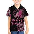 Personalised Aboriginal Ribbons Kid Hawaiian Shirt Think Pink Butterfly Art Wall Clock Breast Cancer