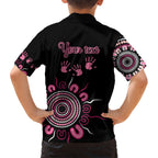Personalised Aboriginal Ribbons Kid Hawaiian Shirt Think Pink Butterfly Art Wall Clock Breast Cancer