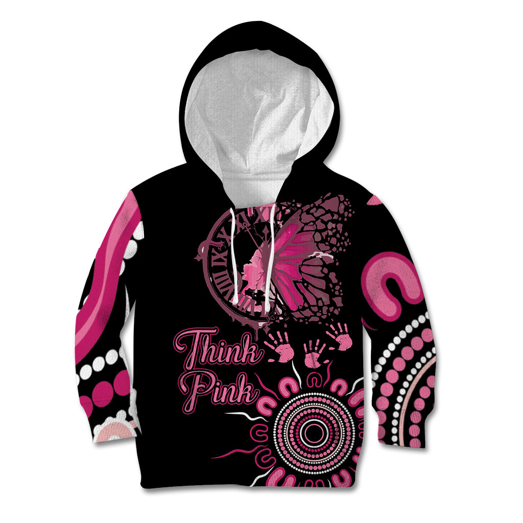 Personalised Aboriginal Ribbons Kid Hoodie Think Pink Butterfly Art Wall Clock Breast Cancer