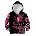 Personalised Aboriginal Ribbons Kid Hoodie Think Pink Butterfly Art Wall Clock Breast Cancer