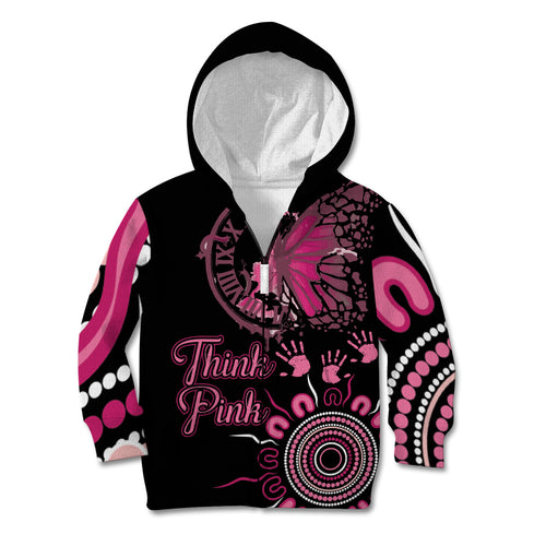 Personalised Aboriginal Ribbons Kid Hoodie Think Pink Butterfly Art Wall Clock Breast Cancer