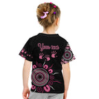 Personalised Aboriginal Ribbons Kid T Shirt Think Pink Butterfly Art Wall Clock Breast Cancer
