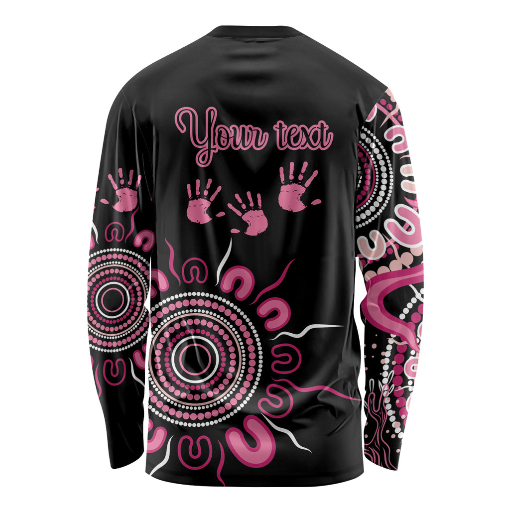 Personalised Aboriginal Ribbons Long Sleeve Shirt Think Pink Butterfly Art Wall Clock Breast Cancer