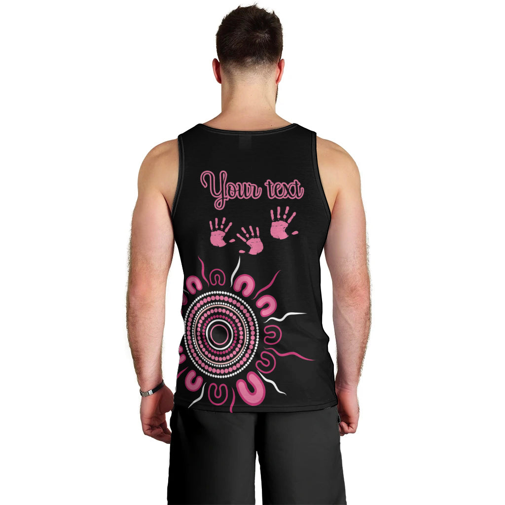 Personalised Aboriginal Ribbons Men Tank Top Think Pink Butterfly Art Wall Clock Breast Cancer