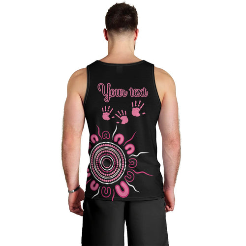 Personalised Aboriginal Ribbons Men Tank Top Think Pink Butterfly Art Wall Clock Breast Cancer