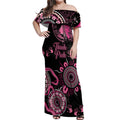 Personalised Aboriginal Ribbons Off Shoulder Maxi Dress Think Pink Butterfly Art Wall Clock Breast Cancer