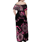 Personalised Aboriginal Ribbons Off Shoulder Maxi Dress Think Pink Butterfly Art Wall Clock Breast Cancer