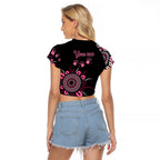 Personalised Aboriginal Ribbons Raglan Cropped T Shirt Think Pink Butterfly Art Wall Clock Breast Cancer