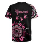 Personalised Aboriginal Ribbons Rugby Jersey Think Pink Butterfly Art Wall Clock Breast Cancer