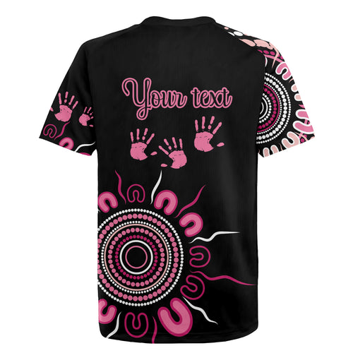Personalised Aboriginal Ribbons Rugby Jersey Think Pink Butterfly Art Wall Clock Breast Cancer