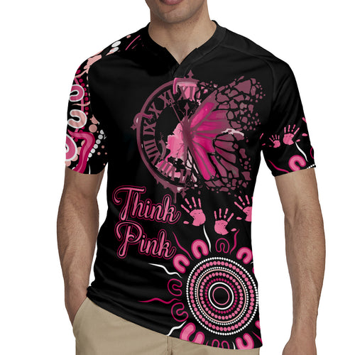 Personalised Aboriginal Ribbons Rugby Jersey Think Pink Butterfly Art Wall Clock Breast Cancer