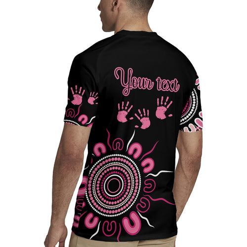 Personalised Aboriginal Ribbons Rugby Jersey Think Pink Butterfly Art Wall Clock Breast Cancer