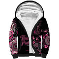 Personalised Aboriginal Ribbons Sherpa Hoodie Think Pink Butterfly Art Wall Clock Breast Cancer
