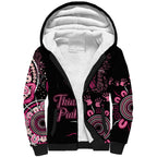 Personalised Aboriginal Ribbons Sherpa Hoodie Think Pink Butterfly Art Wall Clock Breast Cancer