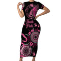 Personalised Aboriginal Ribbons Short Sleeve Bodycon Dress Think Pink Butterfly Art Wall Clock Breast Cancer