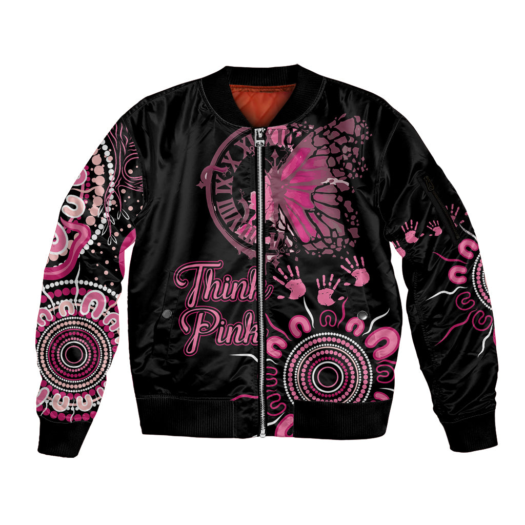 Personalised Aboriginal Ribbons Sleeve Zip Bomber Jacket Think Pink Butterfly Art Wall Clock Breast Cancer