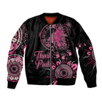 Personalised Aboriginal Ribbons Sleeve Zip Bomber Jacket Think Pink Butterfly Art Wall Clock Breast Cancer