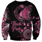 Personalised Aboriginal Ribbons Sweatshirt Think Pink Butterfly Art Wall Clock Breast Cancer
