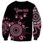 Personalised Aboriginal Ribbons Sweatshirt Think Pink Butterfly Art Wall Clock Breast Cancer