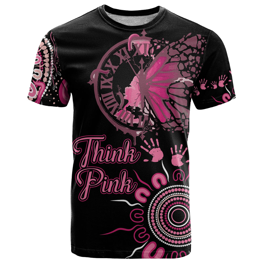 Personalised Aboriginal Ribbons T Shirt Think Pink Butterfly Art Wall Clock Breast Cancer