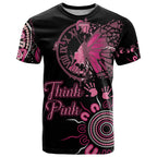 Personalised Aboriginal Ribbons T Shirt Think Pink Butterfly Art Wall Clock Breast Cancer