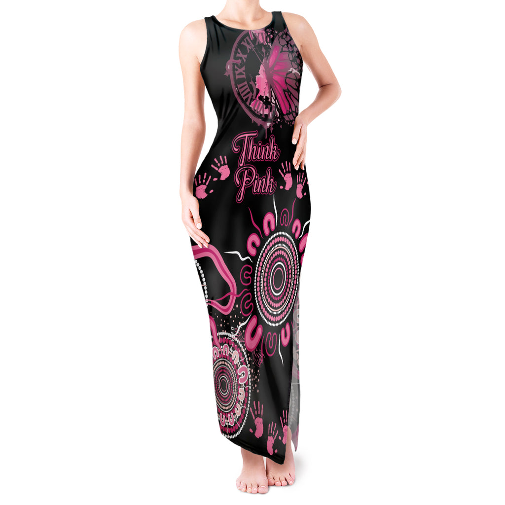 Personalised Aboriginal Ribbons Tank Maxi Dress Think Pink Butterfly Art Wall Clock Breast Cancer