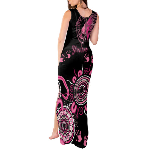 Personalised Aboriginal Ribbons Tank Maxi Dress Think Pink Butterfly Art Wall Clock Breast Cancer