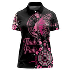 Personalised Aboriginal Ribbons Women Polo Shirt Think Pink Butterfly Art Wall Clock Breast Cancer