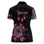 Personalised Aboriginal Ribbons Women Polo Shirt Think Pink Butterfly Art Wall Clock Breast Cancer