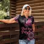 Personalised Aboriginal Ribbons Women Polo Shirt Think Pink Butterfly Art Wall Clock Breast Cancer