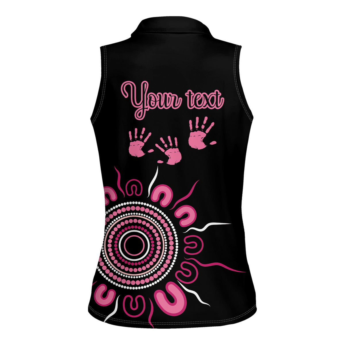 Personalised Aboriginal Ribbons Women Sleeveless Polo Shirt Think Pink Butterfly Art Wall Clock Breast Cancer