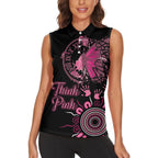 Personalised Aboriginal Ribbons Women Sleeveless Polo Shirt Think Pink Butterfly Art Wall Clock Breast Cancer