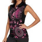 Personalised Aboriginal Ribbons Women Sleeveless Polo Shirt Think Pink Butterfly Art Wall Clock Breast Cancer