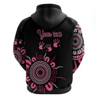 Personalised Aboriginal Ribbons Zip Hoodie Think Pink Butterfly Art Wall Clock Breast Cancer