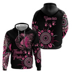 Personalised Aboriginal Ribbons Zip Hoodie Think Pink Butterfly Art Wall Clock Breast Cancer
